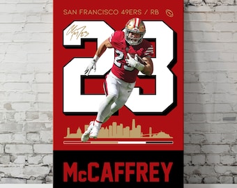 Christian McCaffrey Poster | San Francisco 49ers | Minimalist NFL Wall Art | Bedroom Game Room Man Cave | Instant Download | 24x36 pdf