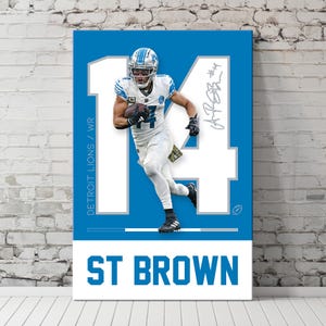 Amon-Ra St. Brown Poster | Detroit Lions | Minimalist NFL Wall Art | Bedroom Game Room Man Cave | Instant Download | 24x36 pdf jpg png