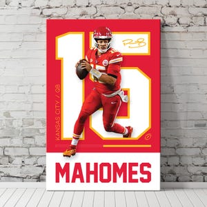 Patrick Mahomes Poster | Kansas City Chiefs | Minimalist NFL Wall Art | Bedroom Game Room Man Cave | Instant Download | 24x36 pdf