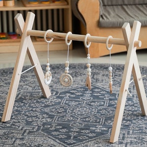 Montessori Wooden Baby Gym Set by The Gorilla Dad Brand