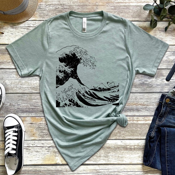 Mops Surfing tolle Welle Shirt, Unisex Mops Shirt, Mops Liebhaber Shirt, Hundeliebhaber Shirt, Hundebesitzer Shirt, Mops Shirt, Geschenk Mops Shirt, lustige Mops