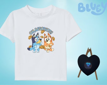 Bluey Oh Biscuits t-shirt, Bluey t-shirt, customised Bluey t-shirt, Children’s Bluey t-shirt, Bluey T-shirt, Bluey gifts, Bluey & Bingo