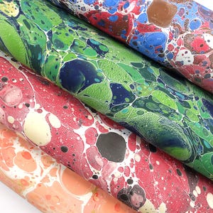 Hand crafted original ebru marbling large sheets paper | Beautiful decorative marble paper for scrapbooking, bookbinding, crafts, cards