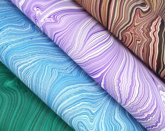 A2 hand marbled paper agate pattern | Suitable for book binding, box making paper crafts
