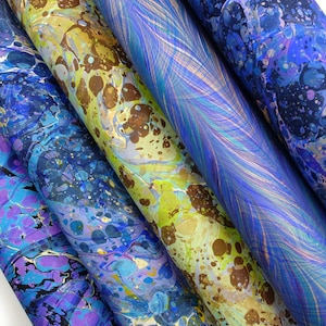Handmade Marbled Paper Sheet: 60x40cm Decorative Bookbinding Paper