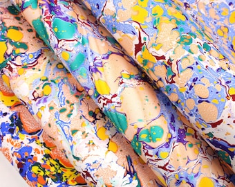 A2 Hand Marbled Paper | Colorful Acrylic Designs, Bookbinding