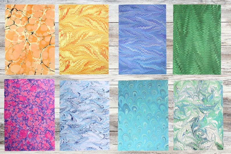 A4 marbled paper pack craft 20 mixed printed designs decorative patterns bundle scrapbooking, cardmaking, collage and other paper crafts image 3