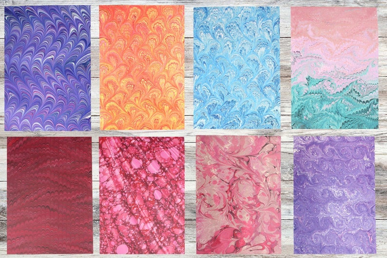 A4 marbled paper pack craft 20 mixed printed designs decorative patterns bundle scrapbooking, cardmaking, collage and other paper crafts image 4