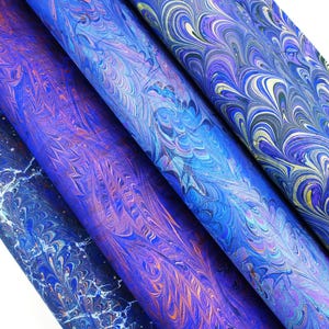 Marbleized paper 60x40 sheets | Hand made genuine marbling | Unique decorative marble paper for scrapbooking, bookbinding, papercraft
