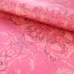 70 x 50cm printed marbled paper gift wrap | Rococo red design wrapping paper sheets also suitable for papercrafts, bookbinding, box making