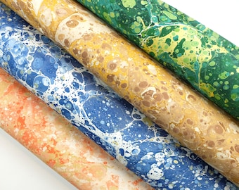 Handcrafted Ebru Marbling Paper | Decorative Marble Sheets
