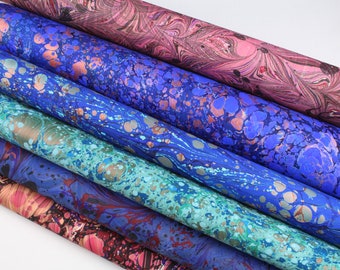 A2 Hand Marbled Paper Sheets | Metallic Art Paper, Bookbinding