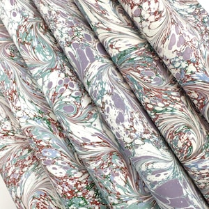 Hand marbled paper sheets drawn stone pattern A2 | Genuine marbling decorative paper scrapbooking, bookbinding, card making, paper craft