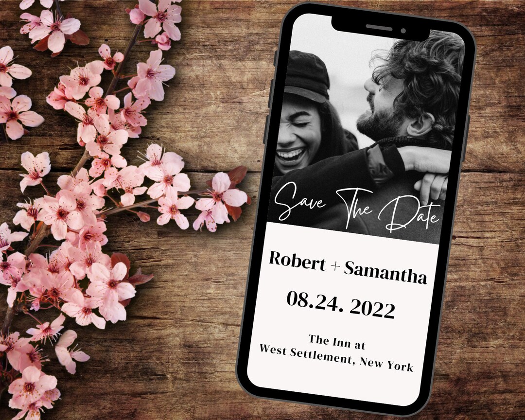 Electronic Save the Date Template, Wedding Evite, Text Message Invite
