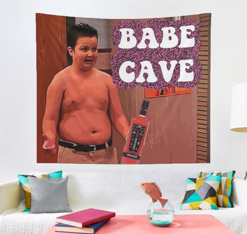 Gibby Babe Cave Tapestry, Party College Room & Hostel Dorm Decor, Funny Meme Tapestries, Funny Gibby Wall Hanging, Cool Gibby Meme Gift Idea 