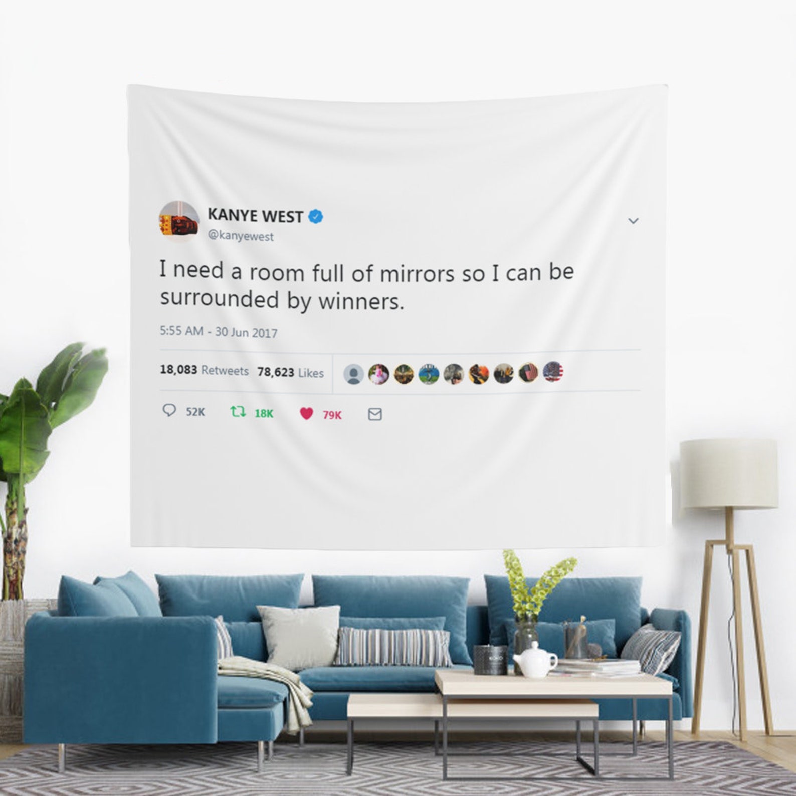 Kanye West Rapper Mirrors Tweet Tapestry Hostel Dorm Decor | Etsy