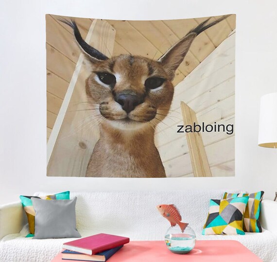 Zabloing Cat Meme - Zabloing Floppa Cat - Sticker