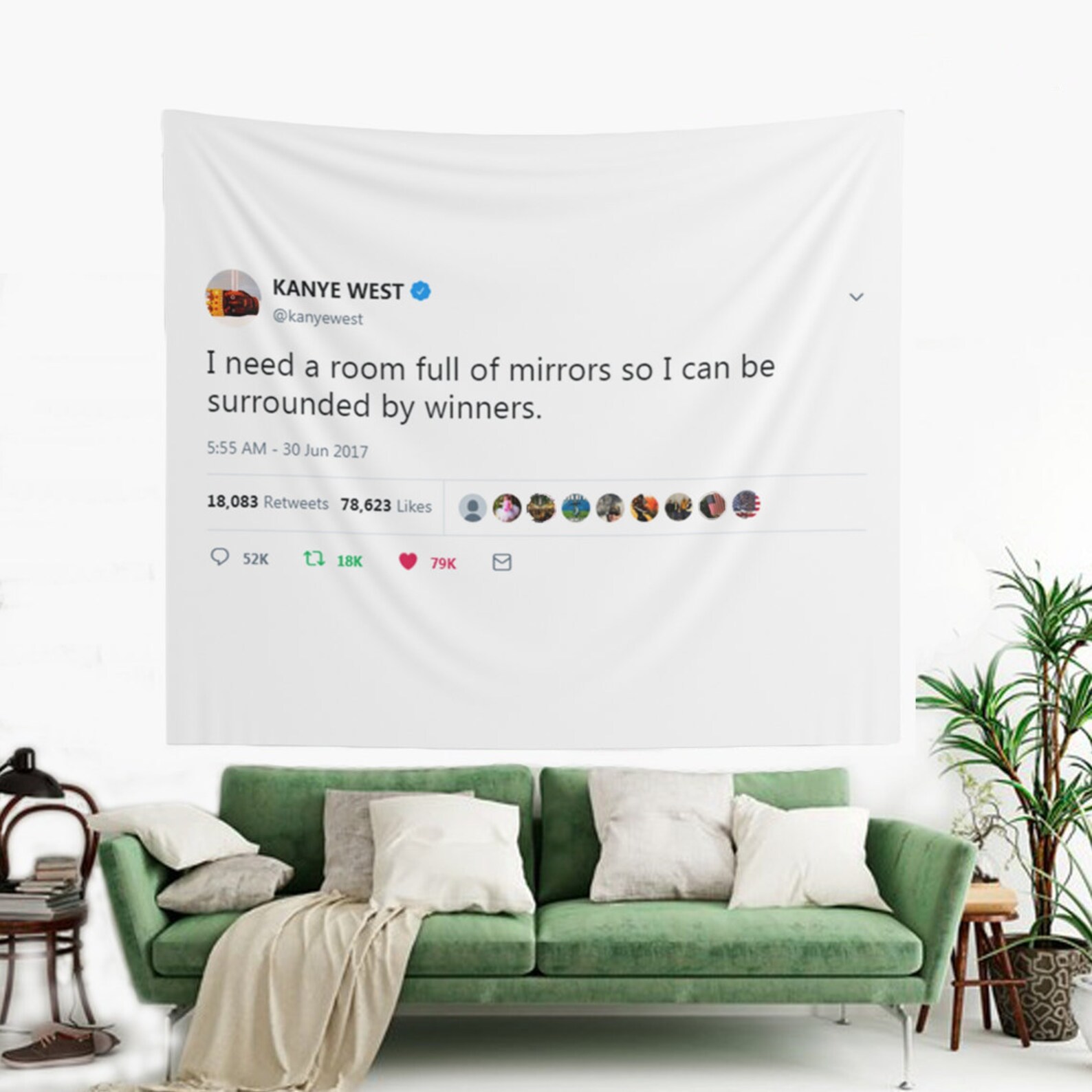 Kanye West Rapper Mirrors Tweet Tapestry Hostel Dorm Decor - Etsy