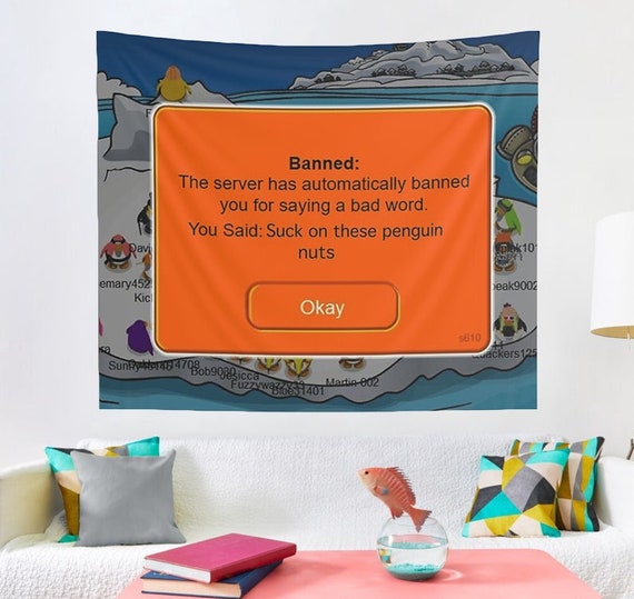 Club Penguin Memes Wall Tapestry Club Penguin Meme College 