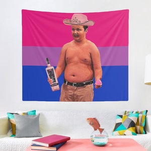 Gibby - bisexual flag wall tapestry, college room & hostel dorm decor, funny gibby meme wall hanging, girls party gibby wall decor gift