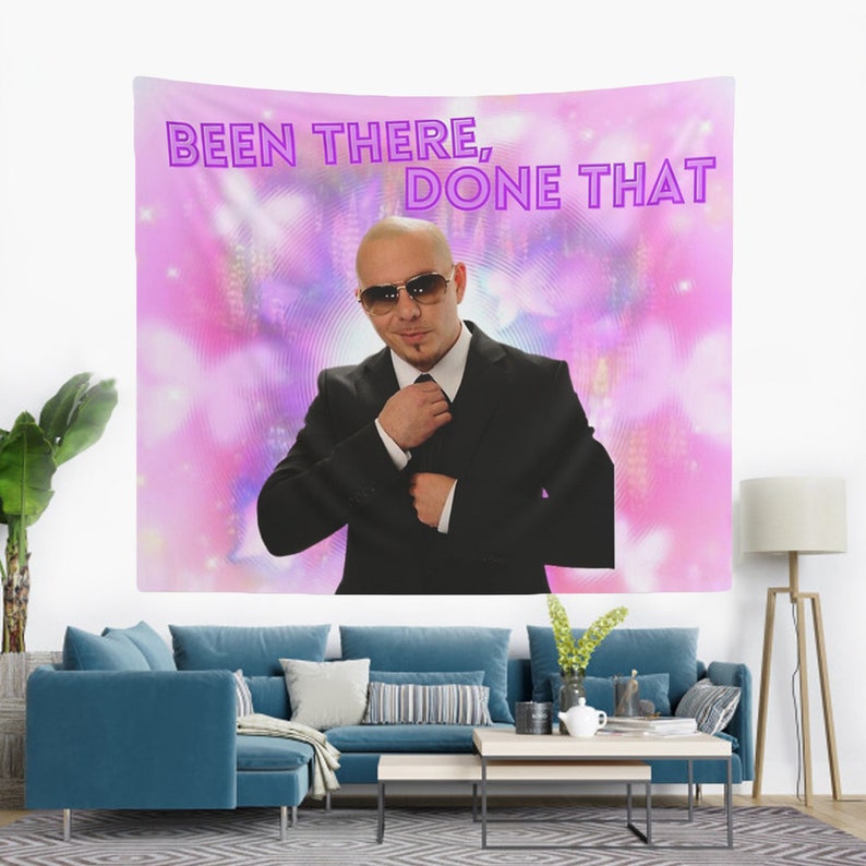 Mr. Worldwide Been There Done That Tapestry Pitbull Wall Etsy