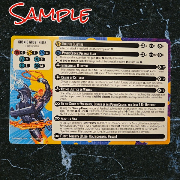 Carte de protocole de crise Marvel - Cosmic Ghost Rider - Carte unique d'errata mise à jour