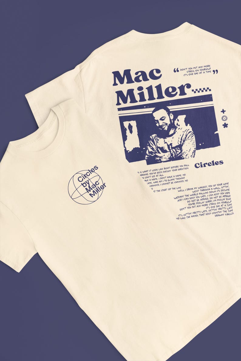 Mac Miller Circles T shirt ~ Mac Miller Merch ~ Vintage Style Rap T shirt ~ Gift for him ~ Gift for her ~ Mac Miller Inspired image 7