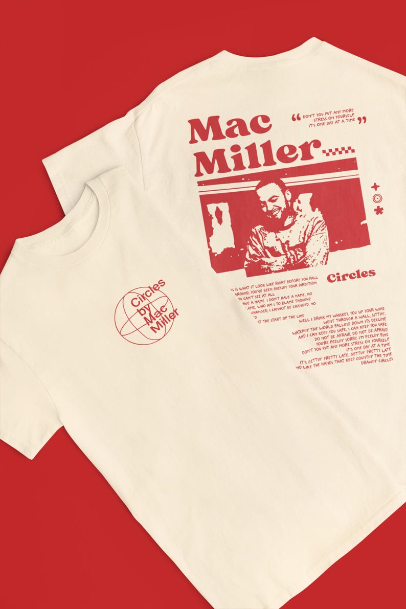 Mac Miller Circles T shirt ~ Mac Miller Merch ~ Vintage Style Rap T shirt ~ Gift for him ~ Gift for her ~ Mac Miller Inspired image 2
