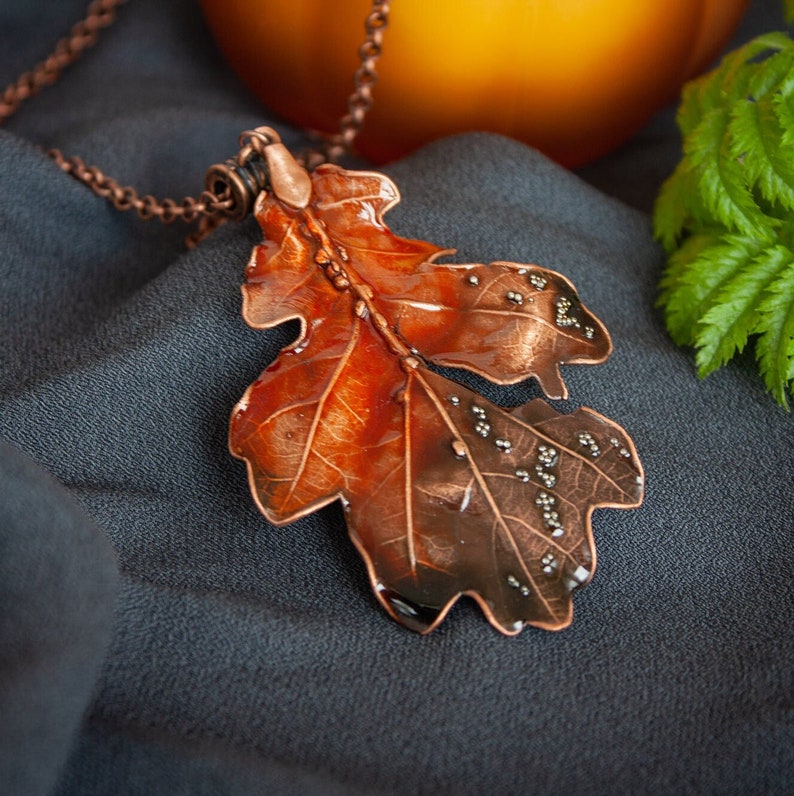 Copper Pendant Copper Oak Leaf Gift for Her Copper Leaf Etsy