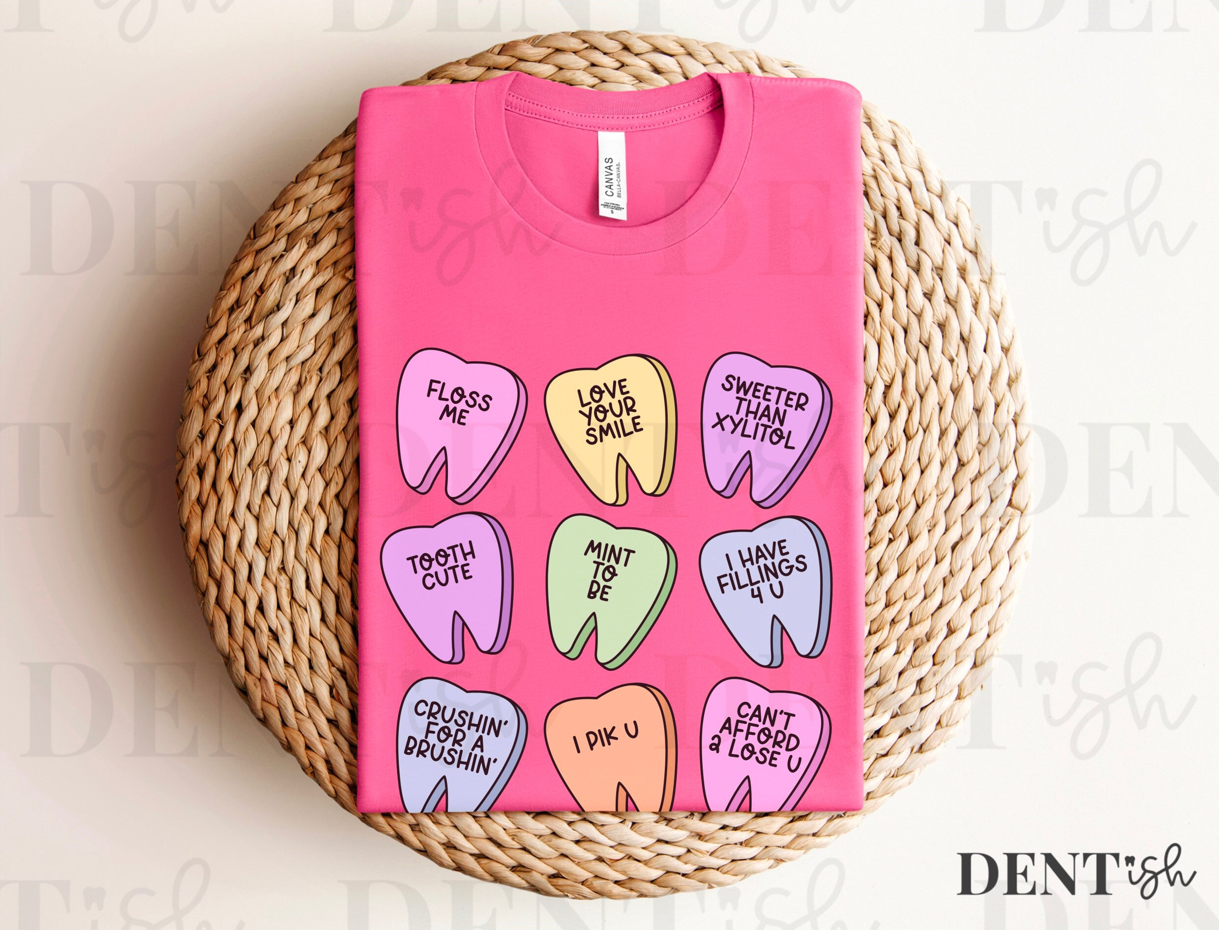 Dental Valentines Day Tooth Candies Tee Shirt Dental Apparel