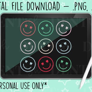 Dental Smile Xmas SVG, Dental png, camisa dentária diy, download digital, artesanato odontológico, presentes odontológicos diy, arquivos cortados, clip art