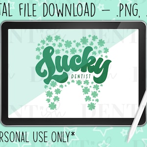 Lucky Dentist St Patricks Day Dental SVG, Dental png, camisa dental diy, descarga digital, artesanía dental, regalo dental diy, archivo de corte, imágenes prediseñadas