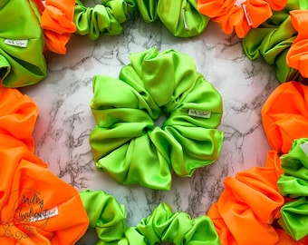Extra Full Scrunchies | Satin | Hair Accessory | Oversized Scrunchie | Hair Scrunchie | Hair Tie | Jumbo Scrunchie | Large | Neon