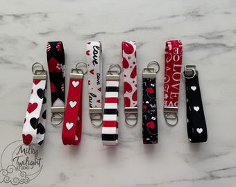 Valentines Day wristlet | Cotton Key Fob | Keyring Accessory | Key Fob | Wristlet Key Chain | Scrunchies | Car Keys Holder