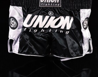 UNION fighting Muay Thai Shorts Black and White