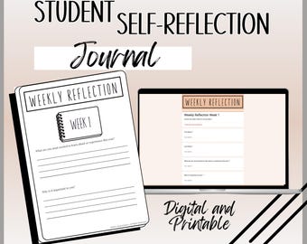 Student Self-Reflection Journal: Weekly Printable & Digital SEL (180-Day)