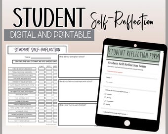 Student Self-Reflection Form: Behavior & Data Tracker (Printable/Digital)