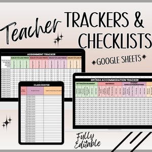 Teacher Checklists for Classroom | Assignment Tracker | Homework Tracker | Classroom Trackers & Organization | Digital Spreadsheet Tracker