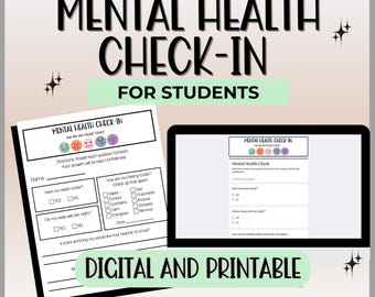 Mental Health Check-in for Students | SEL Worksheets | Trauma Informed Classroom | School Counselor | English & Spanish SEL Resource | SEL