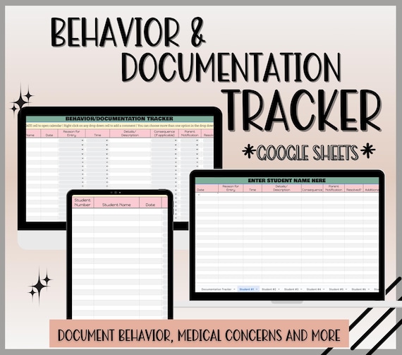 Classroom Behavior Tracker: Student Documentation (Google Sheets)
