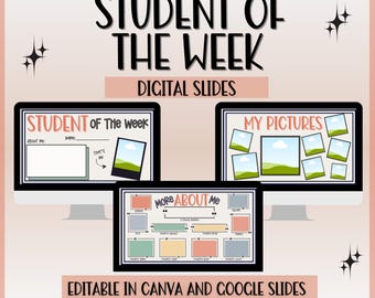 Student of the Week Digital Slides: Canva & Google Slides Template