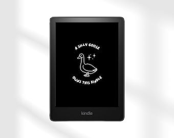Pantalla de bloqueo completa de Kindle (¡modo oscuro incluido!) - Silly Goose / Descarga digital EPUB, Kindle personalizado, pantalla de bloqueo de lector electrónico, Kindle sin borde