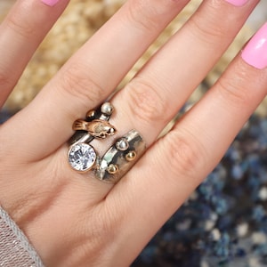 Cubic Zircon Ring, Cubic Zircon Silver Ring, 925 Sterling Silver Ring, Gemstone Ring, Womens Silver Ring, Cubic Zircon Stone Ring
