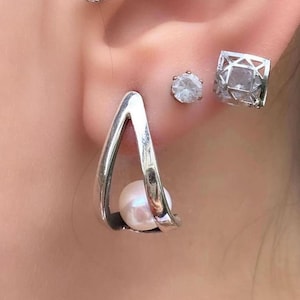 Pareloorbellen 925 sterlingzilver – Natuurlijke zoetwaterparel oorbellen – Minimalistische bruidsoorbellen – Cadeau voor haar