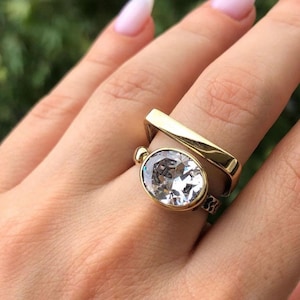 Kubikzirkon Silber Ring, Kubikzirkon Stein Silber Ring, Silber Ring, Old Style authentische Ring, einzigartige Silberring, Mutter Tag Ring