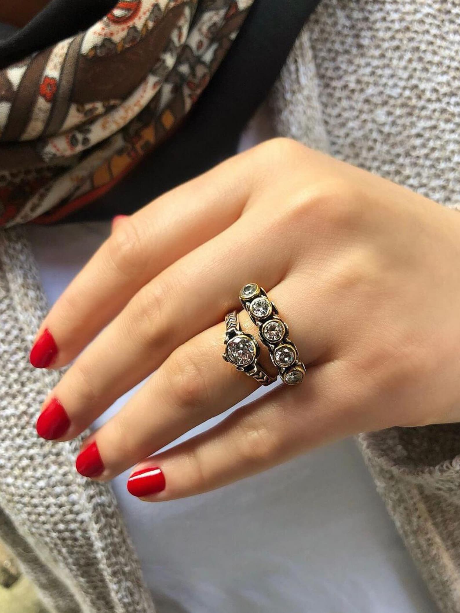 Reversible CZ Ring 925 Sterling Silver – Two in One Solitaire Goth Ring ...