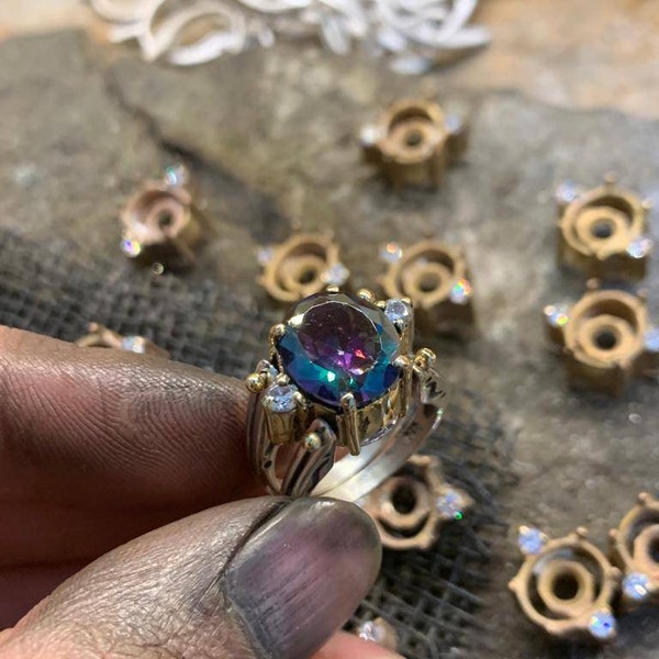 Extraordinary Ring, Reversible Ring, Two in a One Ring, Silver Ring, 925 Sterling Silver, Mystic Topaz Ring, Topaz Ring, Multicolor Ring