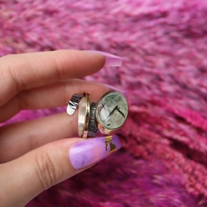 Rutilated Quartz Silver Ring, Natural Quartz Ring, Oval Stone Silver Ring, 925 Sterling Silver Ring, Boho Crystal Gemstone Ring