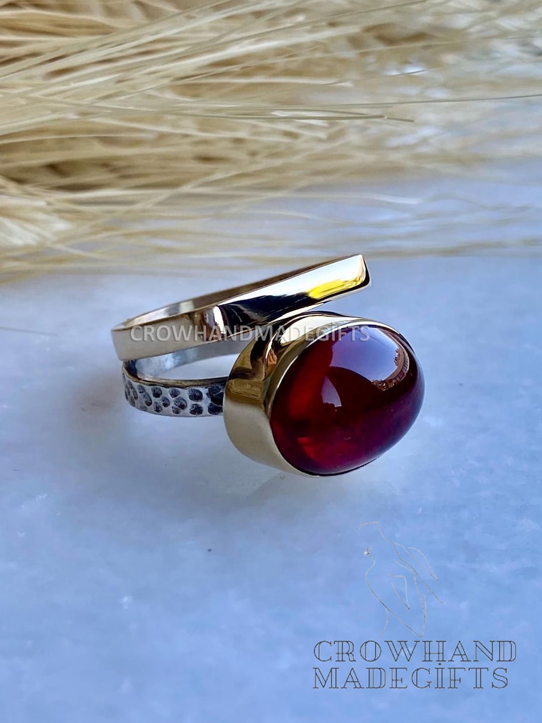 SILVER925 RED STONE DESIGN RING/シルバー/リング - メルカリ