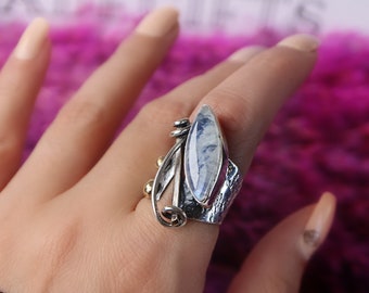 Mondstein Silberring, Mondstein Ring, 925 Sterling Silber Ring, 925 Sterling Silber Ring, handgemachter Ring